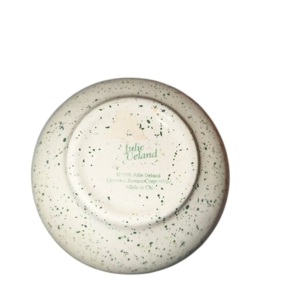 Vintage 1998 Julie Ueland Enesco Speckled Plaid Small Christmas Tree Bowl 4.5" - Picture 3 of 3